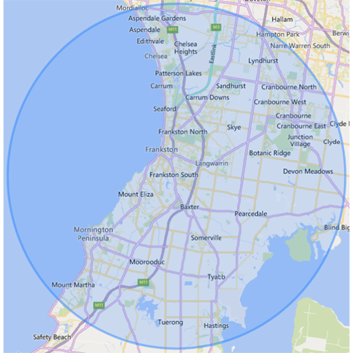 Service area map.